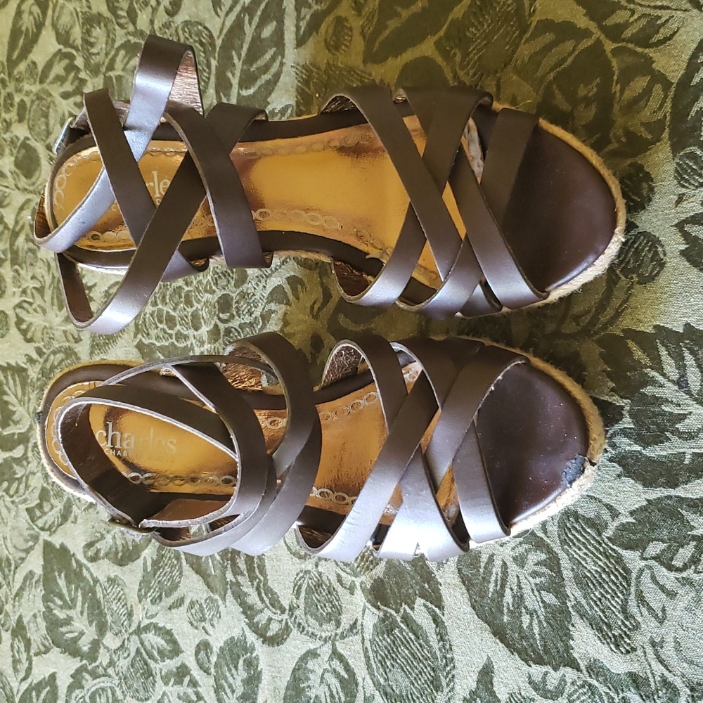 Charles brown strappy wedge sandals